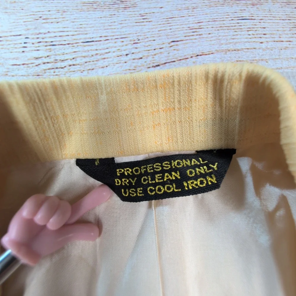 Vintage 1970s Yellow Sport Coat Blazer Men's Western Disco Leisure Jacket 35 -36